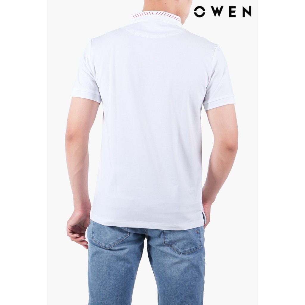 Áo polo ngắn tay OWEN Bodyfit màu trắng - APV21879