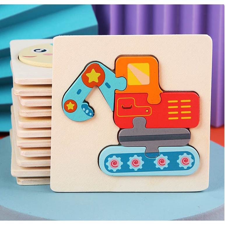 Tranh ghép hình 3D gỗ nổi cho bé - Đồ chơi gỗ thông minh giáo cụ Montessori  CAMI KIDS