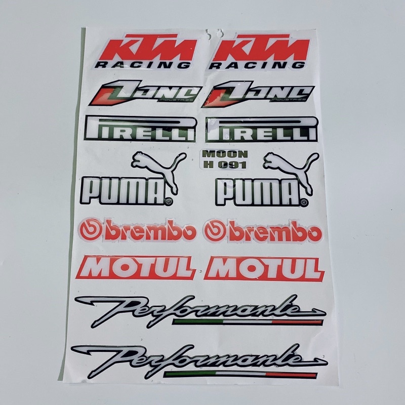 Decal tem nổi hình KTM PUMA MOTUL PERFORMANCE cao cấp dán xe máy, ô tô, mũ bảo hiểm chống thấm nước, chống bay màu