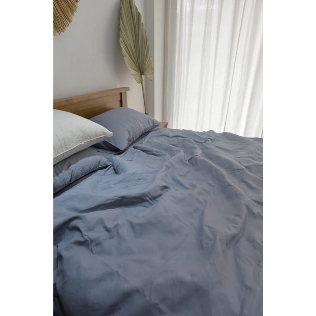 Ga giường Linen Bamboo thoáng mát - Xanh Dương