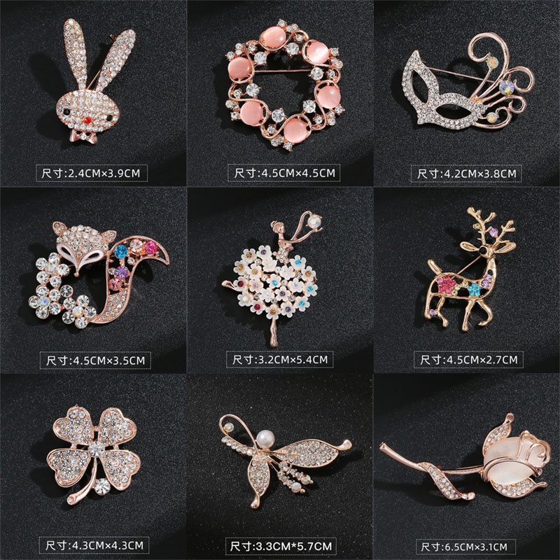 Trâm Cài Áo Đính Đá Nhân Tạo Phong Cách Hàn Quốc Sang Trọng Dành Cho Phụ Nữ