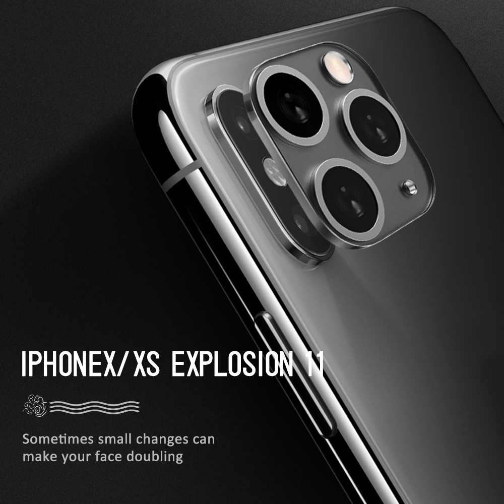 Metal Ring Case Protector For iPhone Change To 11 Pro MAX Fake Camera Cover uv