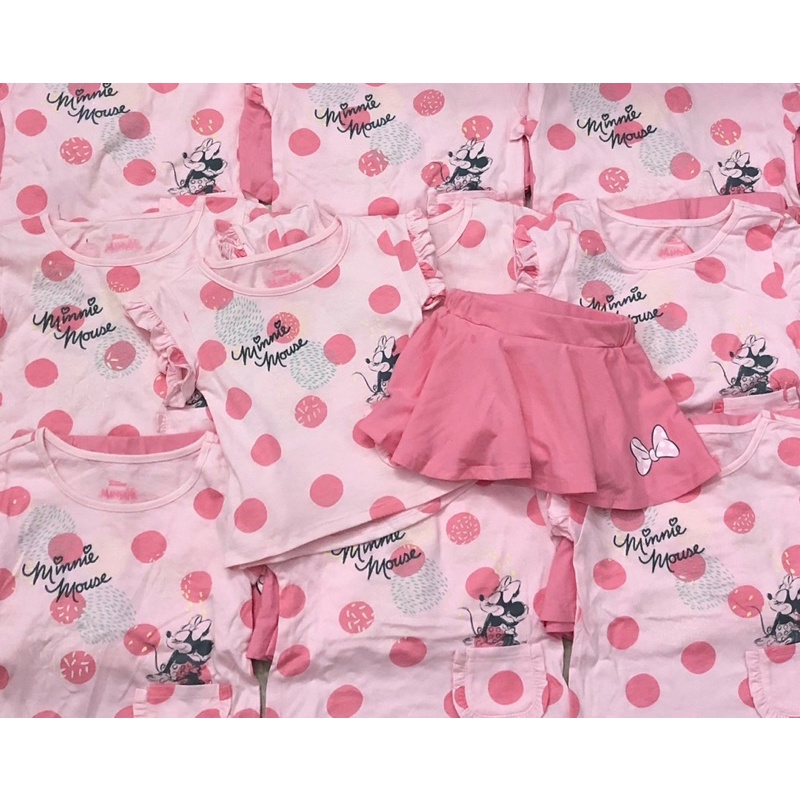 Set áo kèm quần váy Minnie hồng bé gái 11-24kg