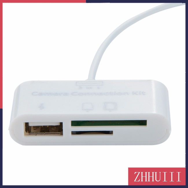 Đầu Đọc Thẻ Nhớ 3 Trong 1 Cho Máy Tính Bảng iPad 4 Mini IOS 11 Micro SD MMC TF
