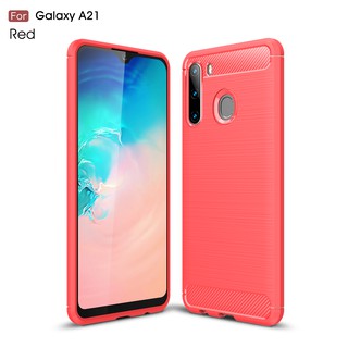 For Samsung A01 A11 A21 A70e Mobile phone Carbon fiber Soft case