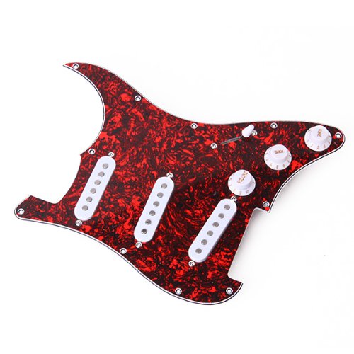 Electric Guitar Pickguard Loaded Prewired Pickups 11 Hole 3 Single-coil Red