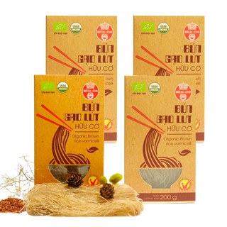 Combo 4 hộp Bún gạo lứt hữu cơ Bích Chi (mỗi hộp 200g)