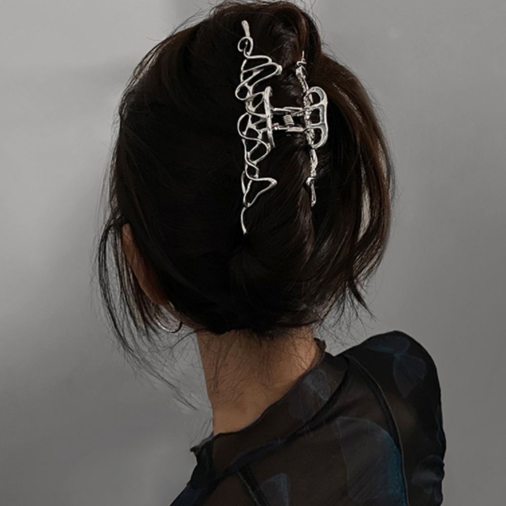 Kẹp tóc kim loại dạng lỏng cỡ lớn phong cách Harajuku thời trang MIHAN1
