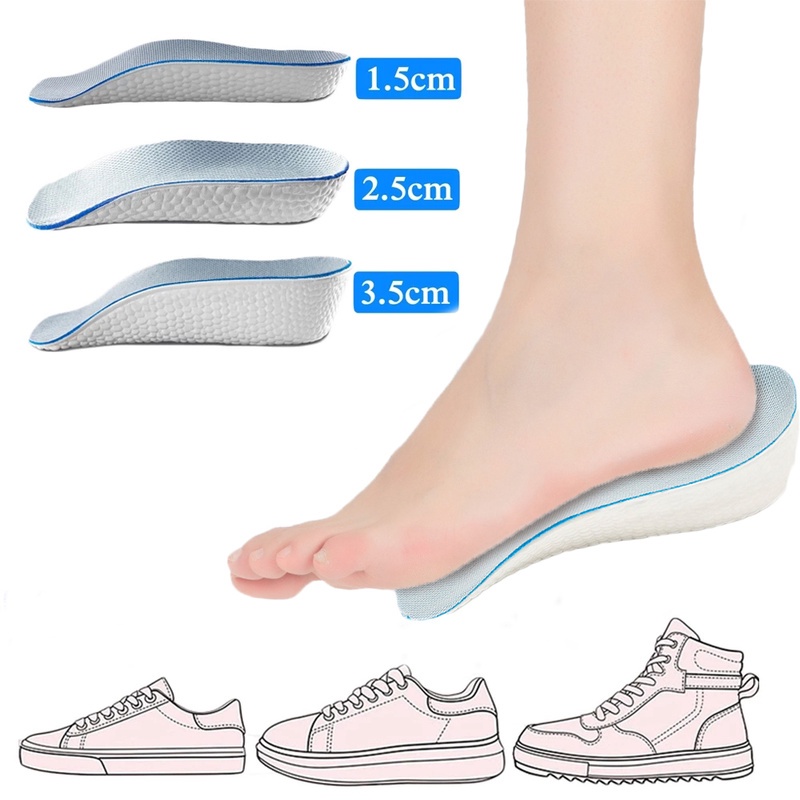 Miếng lót giày thể thao tăng chiều cao thấm hút mồ hôi tiện dụng