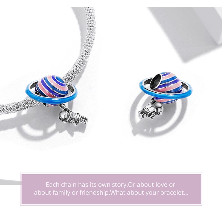 Mặt dây BAMOER 925 bằng bạcmặt hình phi hành gia/ hành tinh SCC2095