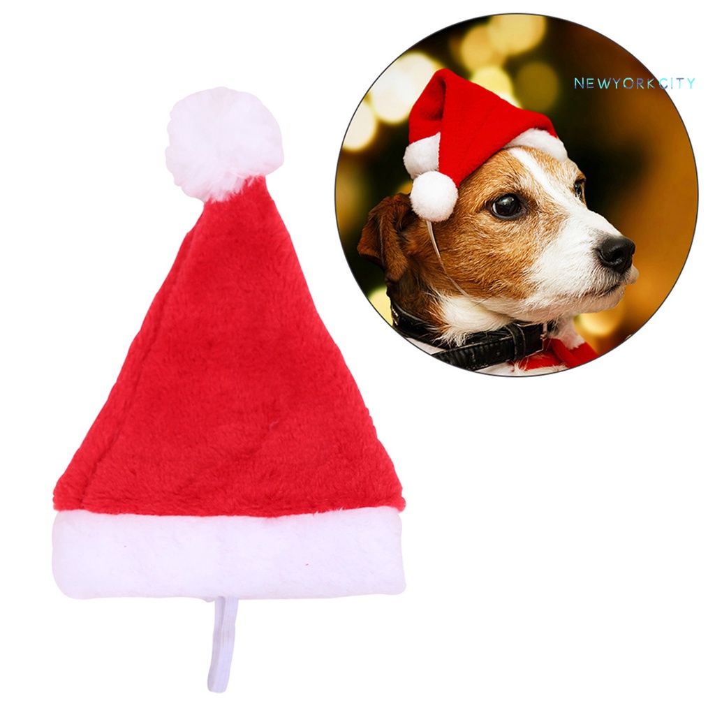 Mũ Ông Già Noel Nhồi Bông Xinh Xắn Cho Thú Cưng