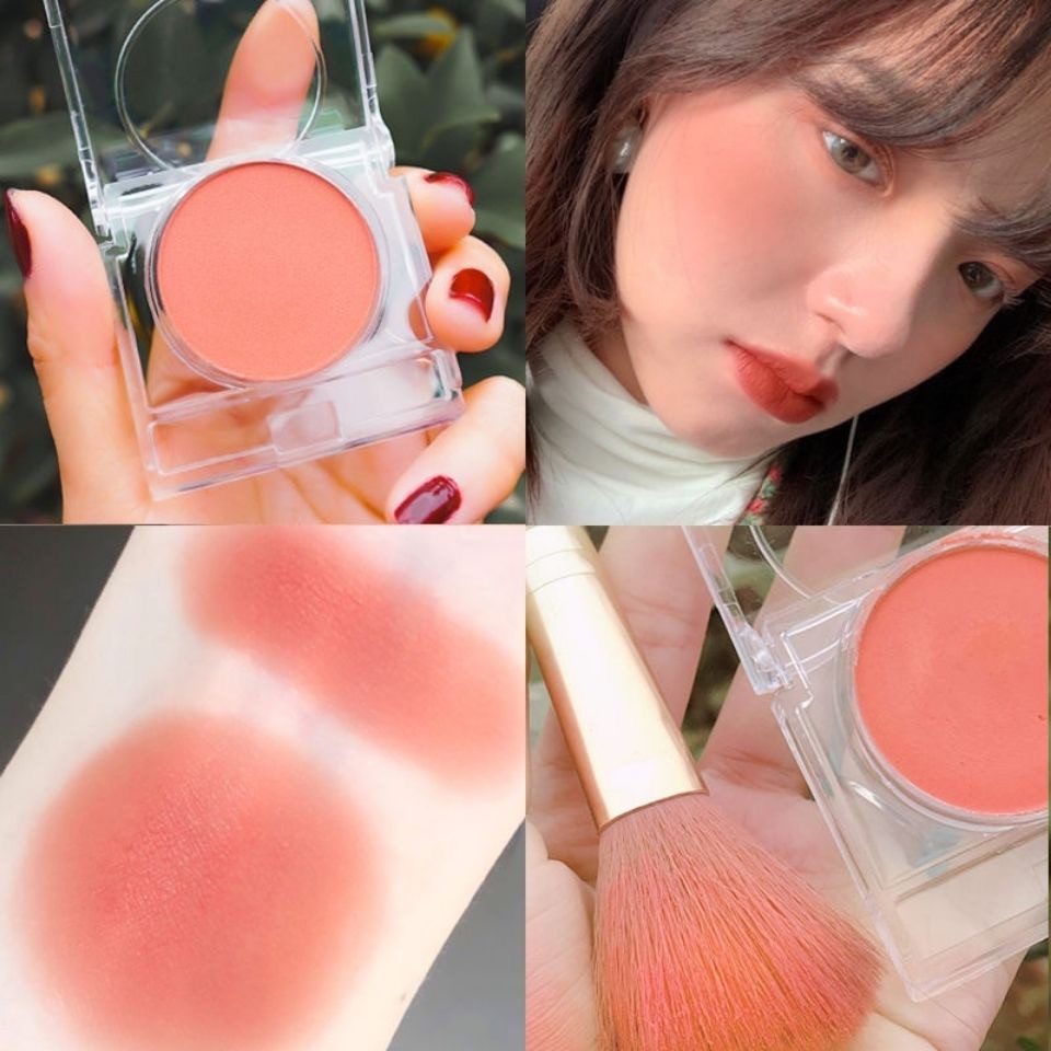 Phấn Má Hồng Mềm Mịn Chống Nước Chống Dầu Lâu Trôi 6 Màu Tùy Chọn Tích Hợp Gương Soi Tiện Dụng