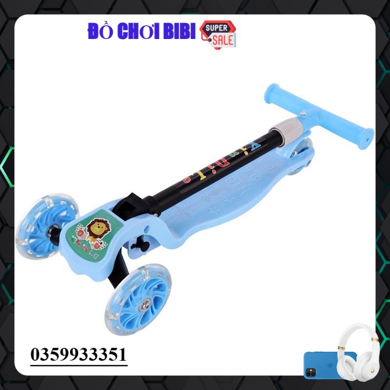 Xe scooter cho bé xe trượt scooter NHỰA trẻ em 3 bánh gấp gọn có đèn phát sáng