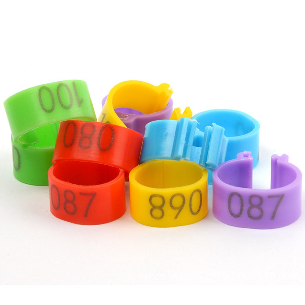 100 chiếc hoặc 50 chiếc / túi vòng kẹp chân đường kính bên trong 16mm đồ dùng trang trại vòng đeo chân vòng 6 màu ngỗng gà nhựa 001-100 vịt được đánh số thiết bị chim / nhiều màu