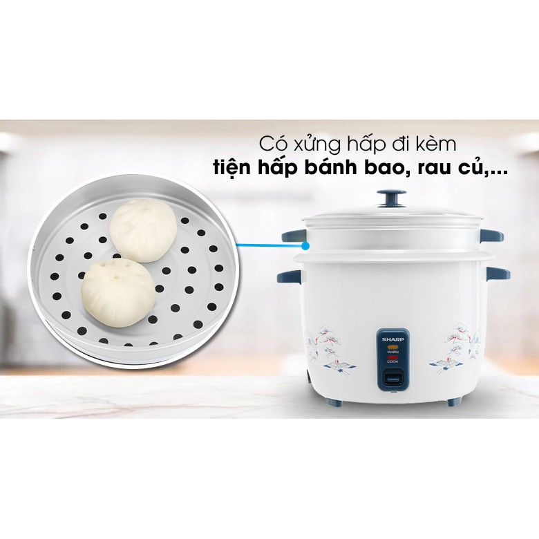 [Mã ELMS5 giảm 7% đơn 300K] Nồi cơm điện nắp rời Sharp 1.8 lít KSH-D18SV-CR | BigBuy360 - bigbuy360.vn