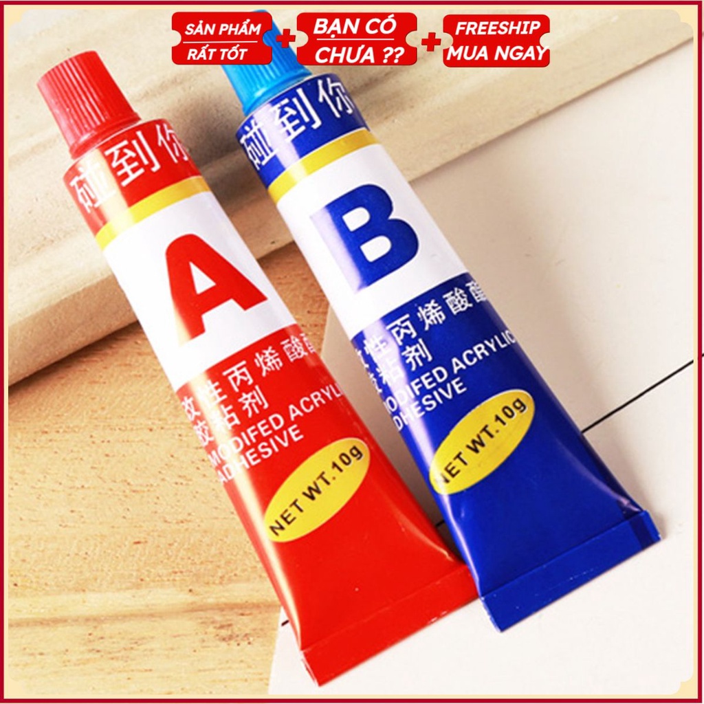(Cao Cấp) Vỉ Keo AB 2 Tuýp 2 Thành Phần - Dán Siêu Chắc Đa Năng Dán Sắt, Đá, Kính, Kim Loại, Chịu Nhiệt, Nước