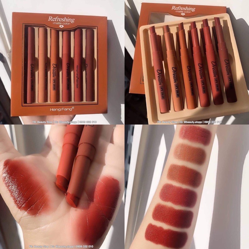 Set 6 Son Thỏi Lì Dream HENG FANG