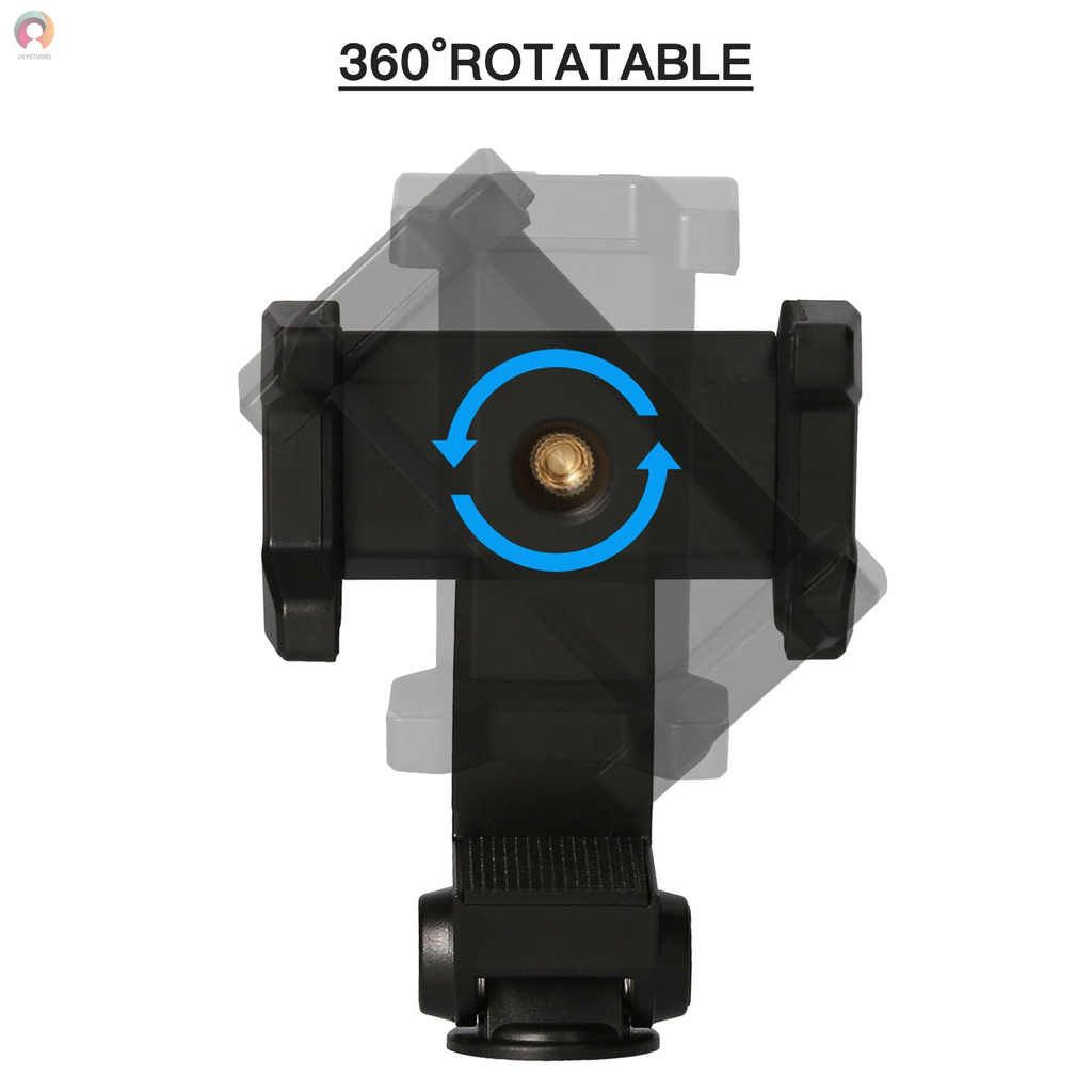 Phone Holder Rotatable Adjustable Clamp+Tripod Stand with Telescopic Pole Portable Floor Desk Phone Holder Tripod for Taking Selfies Live Streaming for Most Cellphones