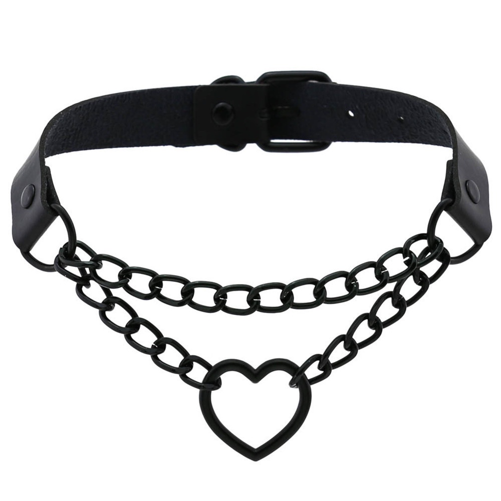 Vòng Cổ Choker Da Đính Đinh Tán Kim Loại Phong Cách Gothic punk Quyến Rũ Cho Nữ