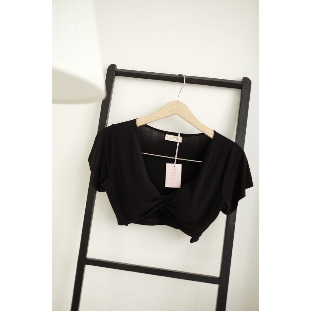 Áo croptop đắp chéo cột dây - Galore Top