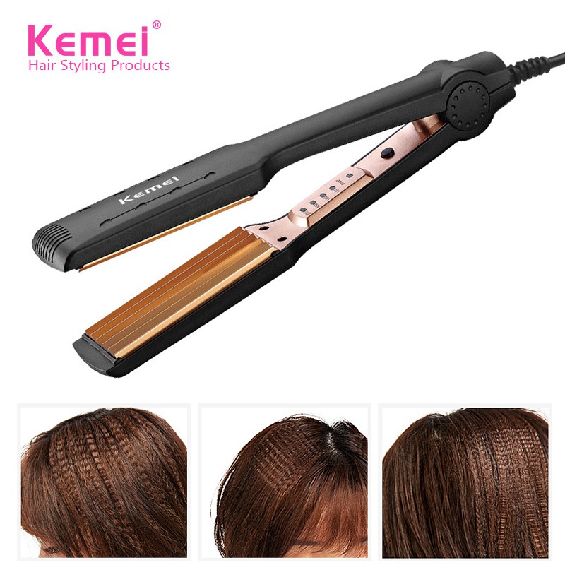 Máy Bấm Tóc Dập Xù Tóc Bảng Lớn Có Chỉnh Nhiệt Kemei Km 472