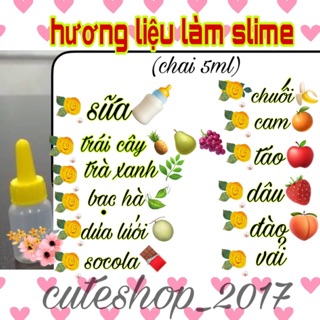 hương liệu- nguyên liệu làm slime(CHAI 5ML)