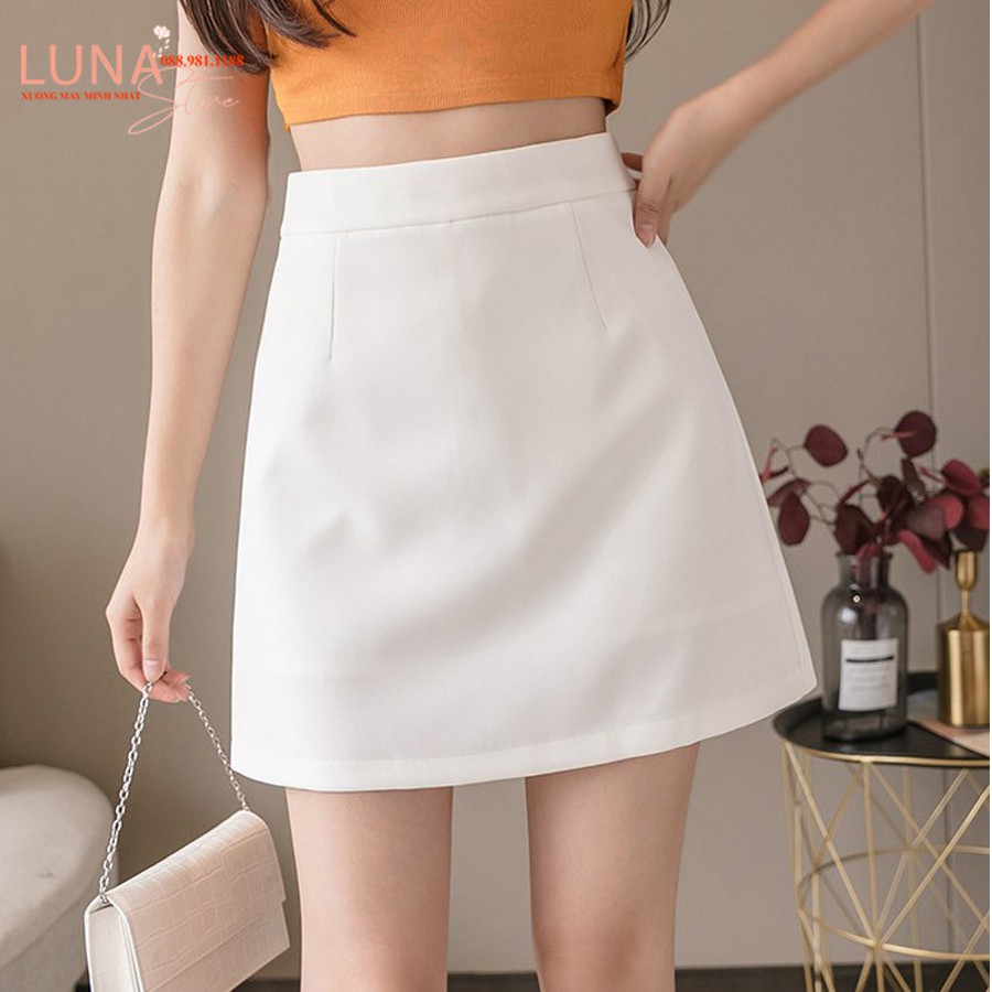 Chân váy chữ A ngắn màu đen có quần lót trong khóa sườn - Dáng chân váy đen ngắn chữ A công sở ôm - Mặc đi biển học làm | BigBuy360 - bigbuy360.vn