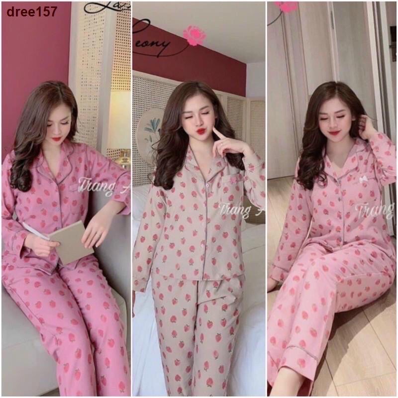 Bộ mặc nhà nhung tăm-hoạ tiết in nhỏ xinh nhiều hình chất vải mềm mịn ,form dáng lên chuẩn kèm ảnh thật shop chụp