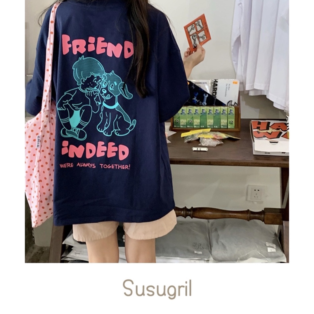 Set Thun Friend Indeed PEONYB Nữ [FREESHIP]  Bộ đồ áo phông form rộng kèm short suông hàn quốc đẹp Ulzzang