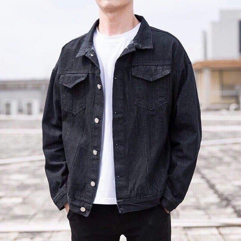 Áo jean nam cao cấp wash rách vải dày,dáng đứng,fom rộng, sịn sò,4 size nhiều màu phù hợp với thời tiết