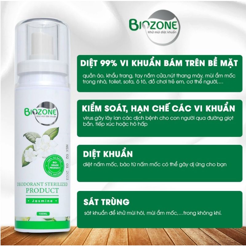 Chai xịt Khuẩn, Khử Mùi, Xịt khẩu trang, oto - BIOZONE của VietGreen