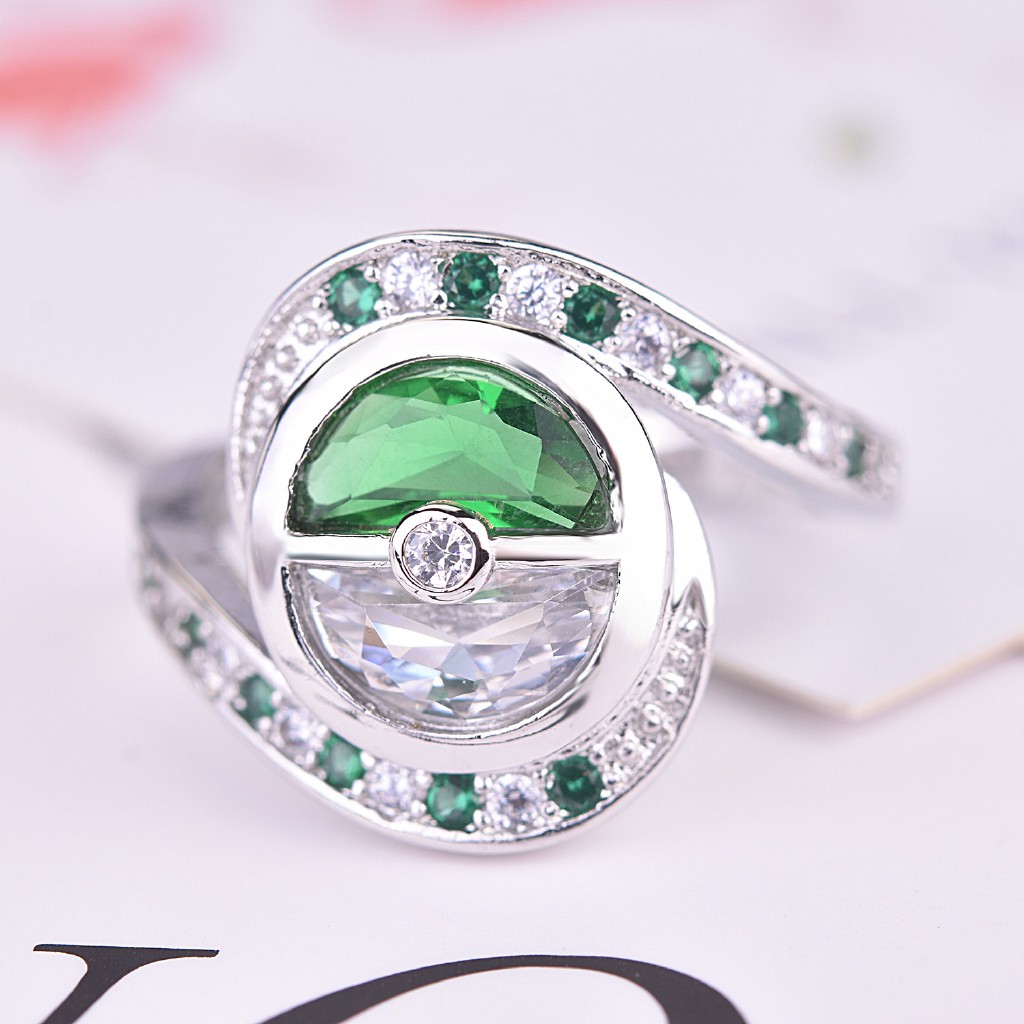 Nhẫn Mạ Bạc 925 Hình Quả Bóng Elf Sáng Tạo