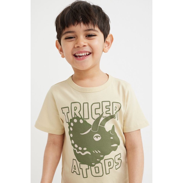 Áo phông cộc tay HM chất cotton cho bé trai 12-32kg - Lagim House