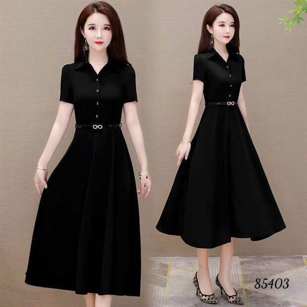 (Top bán chạy )Đầm phong cách Vintage cổ sơ mi HOT fashion - Lịch thiệp và quý phái/MS 0201 / Có 3 màu | BigBuy360 - bigbuy360.vn