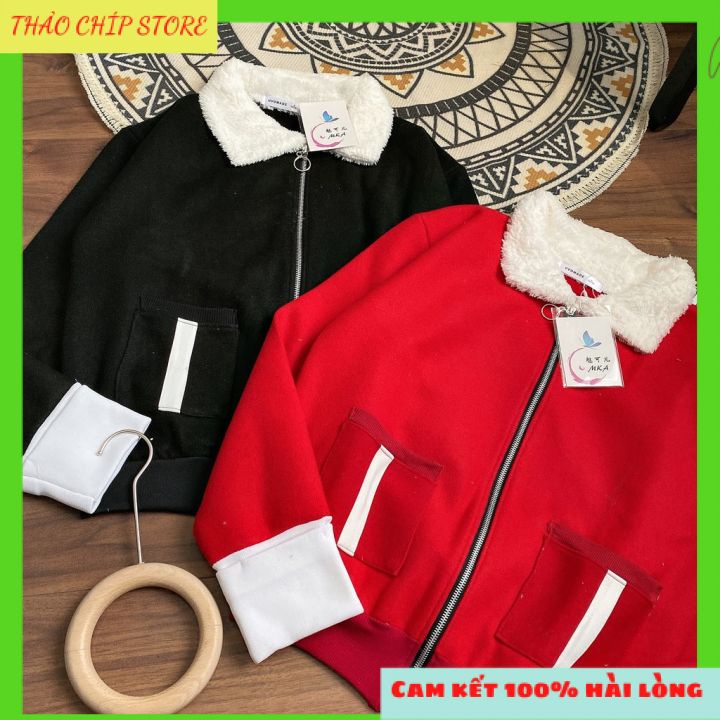🔥FREESHIP🔥Áo Khoác Dạ Cổ Phối Lông Túi Trước 2 Màu ,Kiểu dáng cổ phối lông khóa kéo, túi trước thời trang | BigBuy360 - bigbuy360.vn