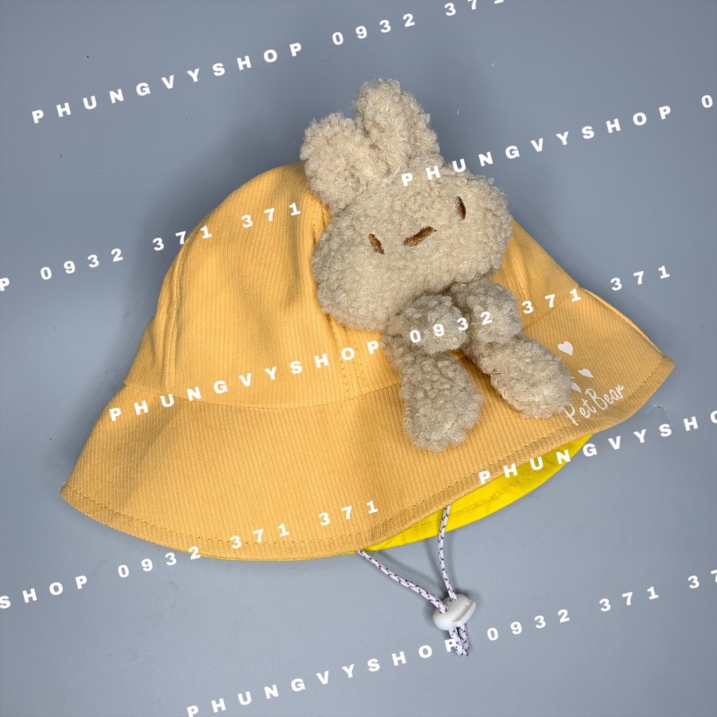 Bé 2.5-6 Tuổi/ Vòng đầu 52cm_ Mũ Bo cực dễ thương GẤU PET BEAR- Nón Tai bèo