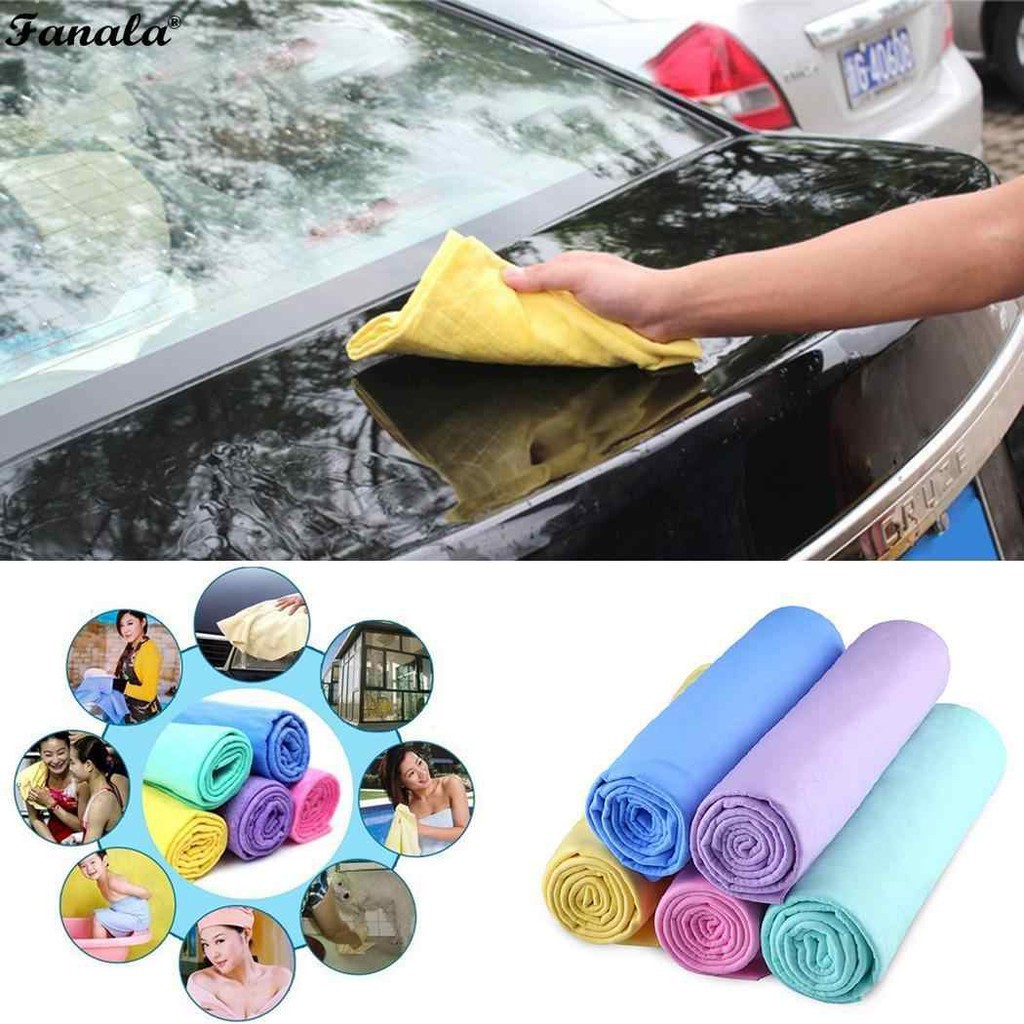 Khăn da hươu siêu mịn thấm hút tốt và làm sạch bụi 32x21cm