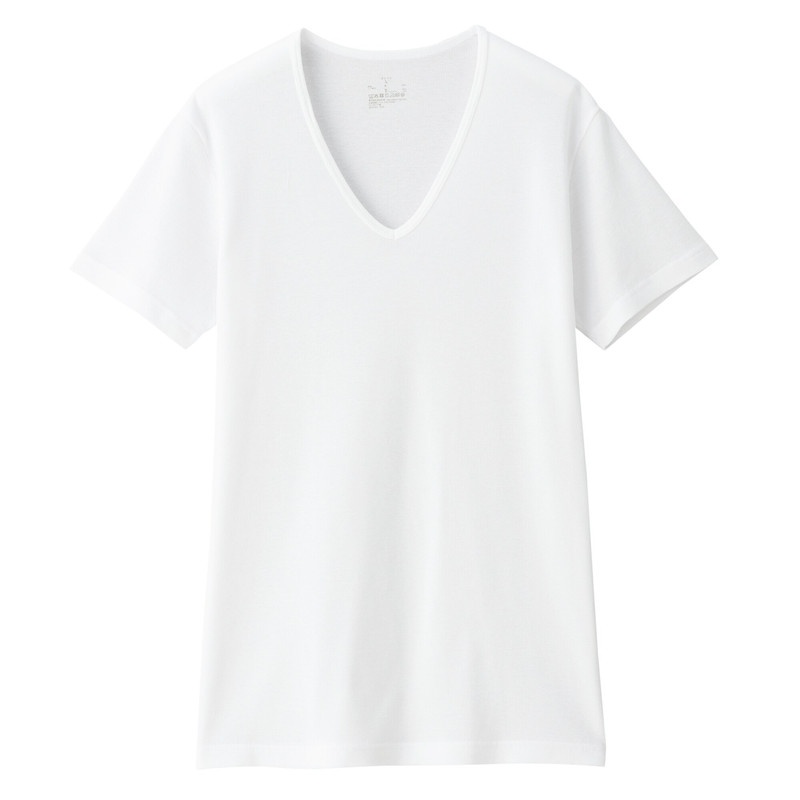 Muji Áo Thun Cổ V Thoáng Khí