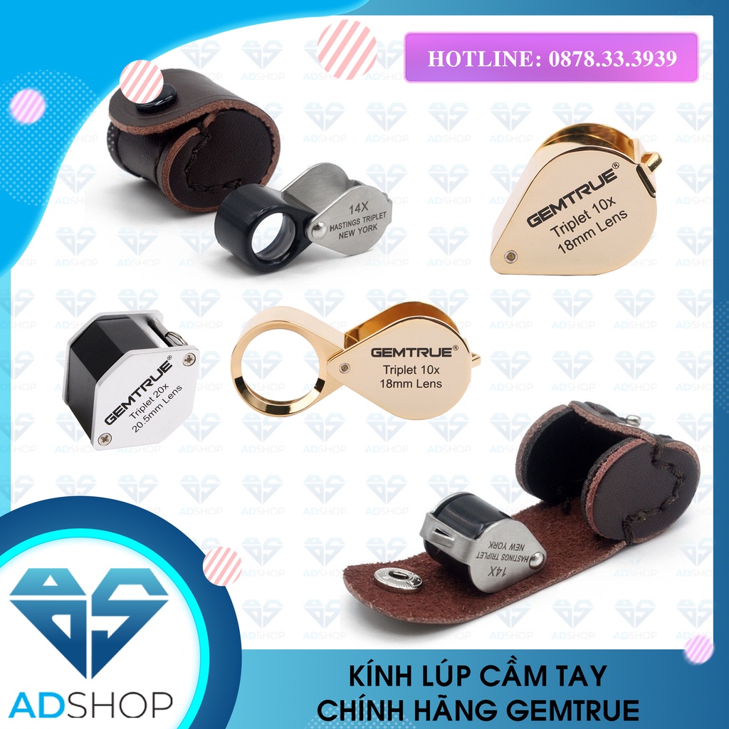 KÍNH LÚP CẦM TAY CHÍNH HÃNG GEMTRUE CHUYÊN DỤNG DÙNG ĐỂ SOI ĐÁ QUÝ, KIM CƯƠNG