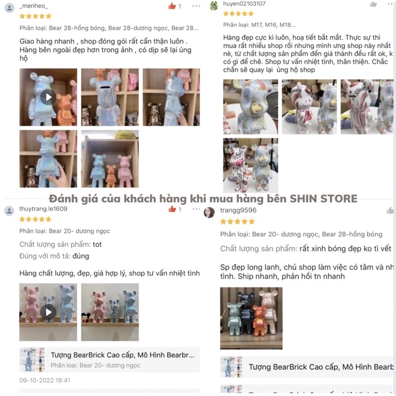 Tượng Bearbrick Cao Cấp, Mô Hình Bearbrick Mạ Tĩnh Điện Trang Trí Decor - SHIN STORE