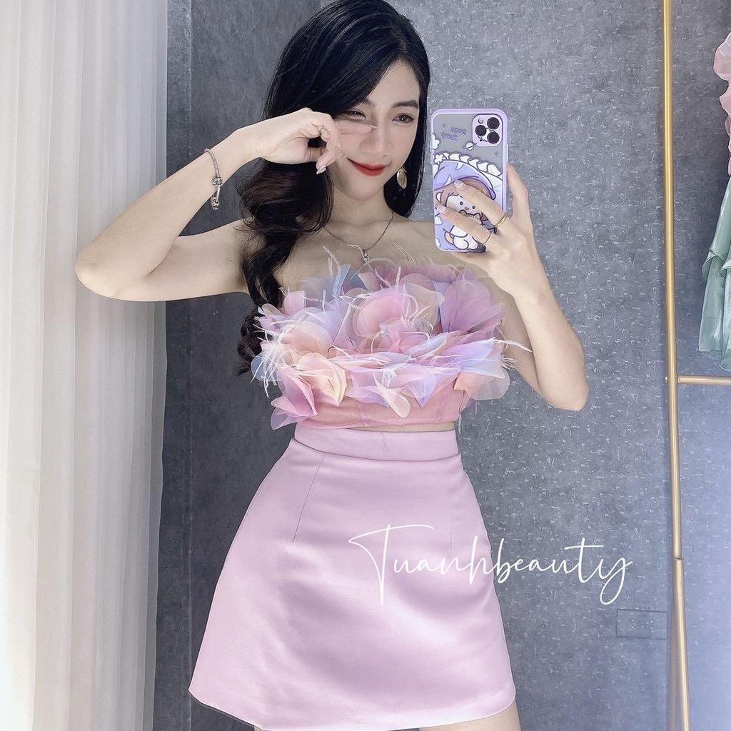 V99 - SET LÔNG VŨ ĐÍNH THỦ CÔNG (ảnh thật)