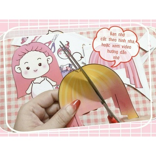 Bộ tranh tiệm cắt tóc-ĐỒ CHƠI CẮT DÁN-BÚP BÊ GIẤY
