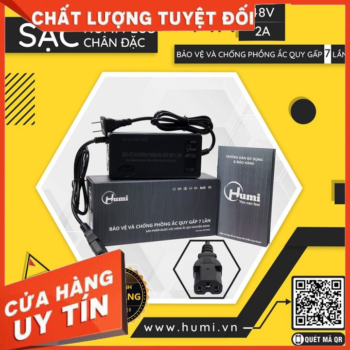 Bộ sạc xe điện Chạy Pin 48V 2A Chân Đặc [TẶNG 1 ĐÈN SIÊU SÁNG 75K]