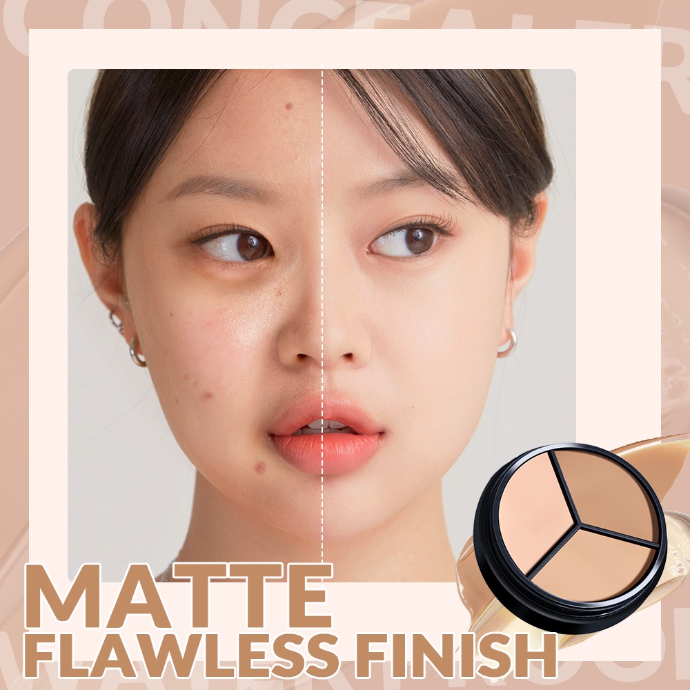 Bảng kem che khuyết điểm Minimeli 3 màu che phủ mạnh cao cấp 12g