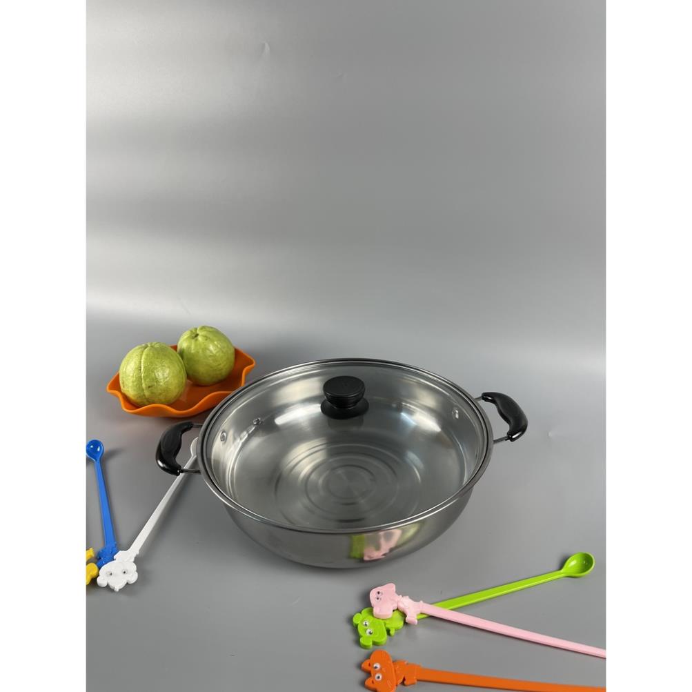 Nồi Lẩu Inox Nắp Kính Size 28cm Dùng được trên mọi loại bếp - Gia Dụng Gia Phúc