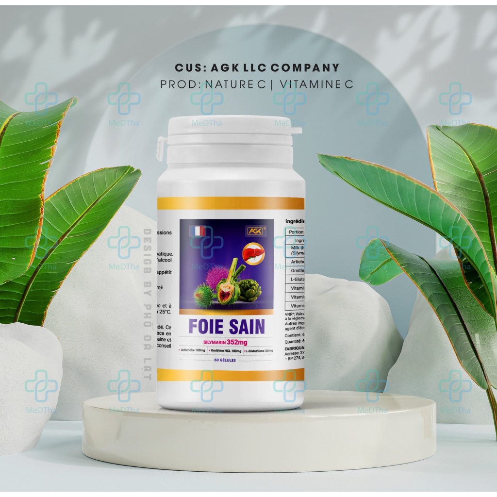 Viên Uống Bổ Gan - Foie Sain - Giải Độc Gan, Thải Độc Gan, Thanh Nhiệt, Ngừa Mụn (Lọ 60 Viên) [Chính Hãng]