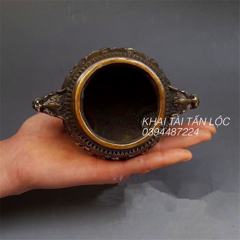 Lư - đỉnh xông trầm kỳ lân và 12 con giáp bằng đồng