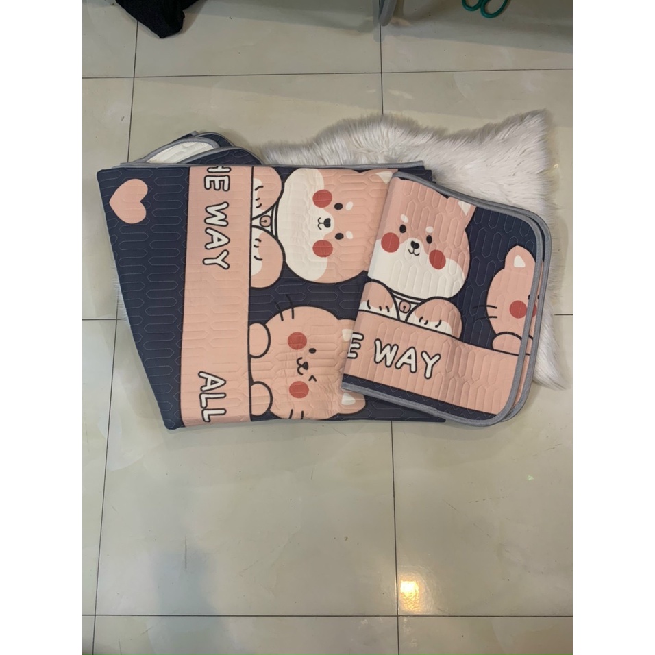 Chiếu điều hoà cao su non latex 2D,Chiếu dày hơn 2kg chất vải thun lạnh mềm mịn thoáng mát