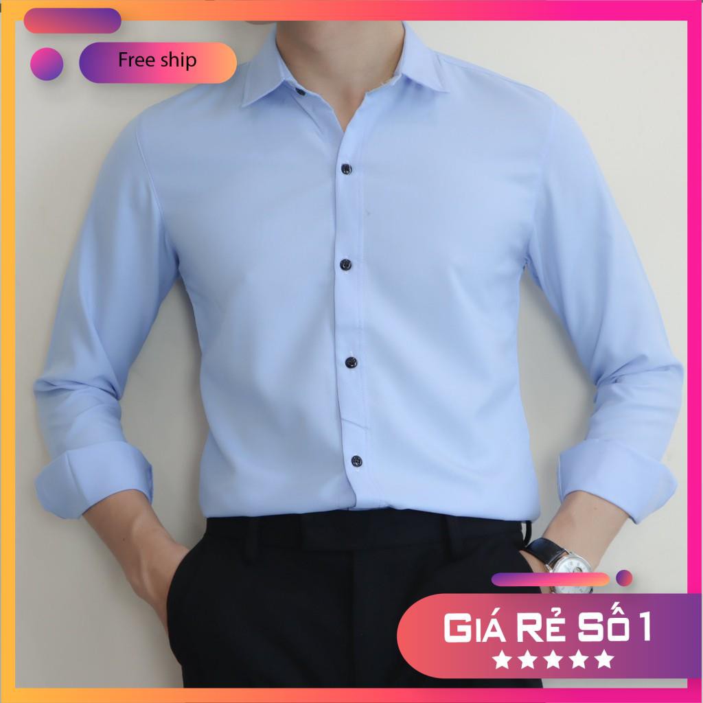 [ FREESHIP ]Áo sơ mi nam dài tay, áo sơ mi công sở chất liệu lụa mịn cao cấp (Cam Kêt Chất Lượng) | BigBuy360 - bigbuy360.vn