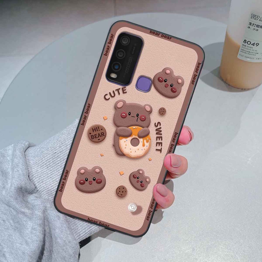 Ốp Vivo Y30 / Y50 bear brick, gấu đáng yêu, dễ thương